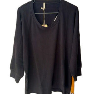 Lanston NWT Women's Black Size L Back with Cut Outs Activewear Made in the USA